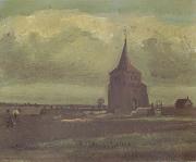 Vincent Van Gogh The old Tower of Nuenen with a Ploughman (nn04) Germany oil painting reproduction